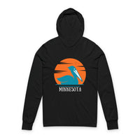 Load image into Gallery viewer, Coastal Sunset Pelican Hoodie, Beachwear, Unisex Tee, Gift for Ocean Lovers, Summer Vacation Top, Relaxed Fit Pullover

