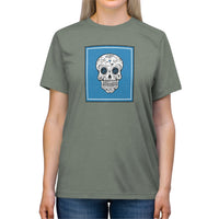 Load image into Gallery viewer, Zia Blue Skull Unisex Triblend Tee
