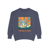 Load image into Gallery viewer, Catalina Island Unisex Garment-Dyed Sweatshirt, Vintage Style, Cozy Apparel, Beachwear, Travel Gift, Summer Vibes
