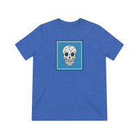Load image into Gallery viewer, Zia Blue Skull Unisex Triblend Tee
