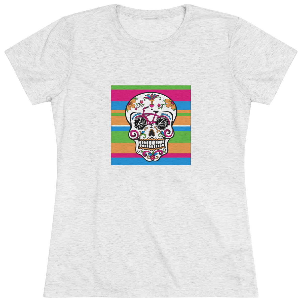 Zia Sugar Skull Women's Tri-Blend Tee