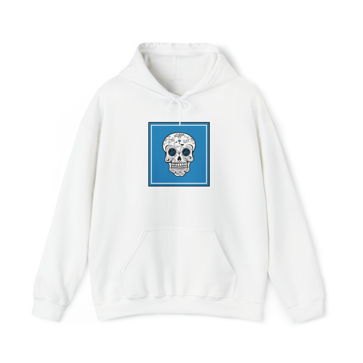 Zia Blue Skull Unisex Heavy Blend™ Hooded Sweatshirt