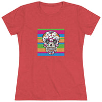 Load image into Gallery viewer, Zia Sugar Skull Women&#39;s Tri-Blend Tee
