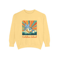 Load image into Gallery viewer, Catalina Island Unisex Garment-Dyed Sweatshirt, Vintage Style, Cozy Apparel, Beachwear, Travel Gift, Summer Vibes
