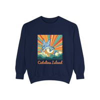Load image into Gallery viewer, Catalina Island Unisex Garment-Dyed Sweatshirt, Vintage Style, Cozy Apparel, Beachwear, Travel Gift, Summer Vibes
