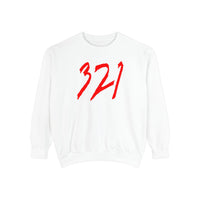 Load image into Gallery viewer, 321 Brushstroke Sweatshirt — Bold Red Graphic Crewneck
